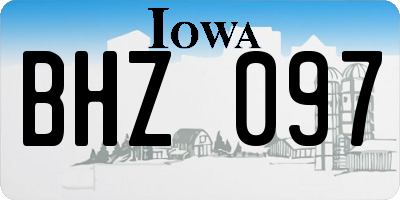IA license plate BHZ097