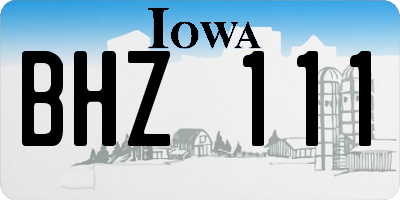 IA license plate BHZ111