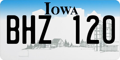IA license plate BHZ120
