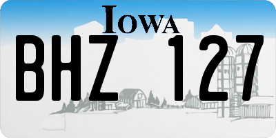 IA license plate BHZ127