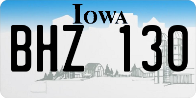 IA license plate BHZ130
