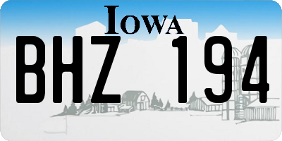 IA license plate BHZ194