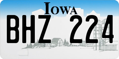 IA license plate BHZ224