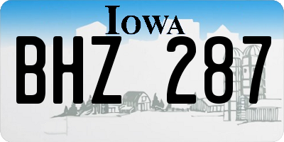 IA license plate BHZ287