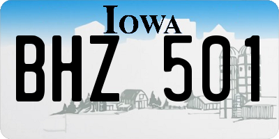 IA license plate BHZ501