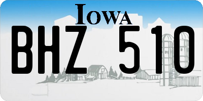 IA license plate BHZ510