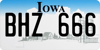 IA license plate BHZ666
