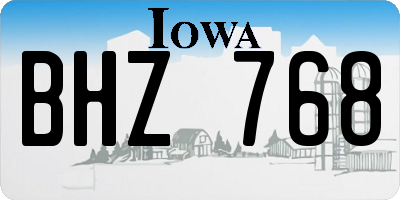 IA license plate BHZ768