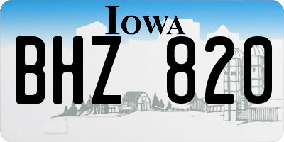 IA license plate BHZ820