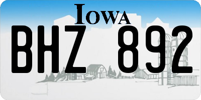 IA license plate BHZ892