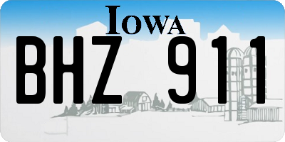 IA license plate BHZ911