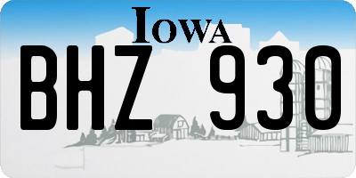 IA license plate BHZ930