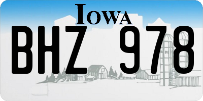 IA license plate BHZ978