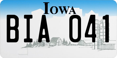 IA license plate BIA041