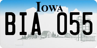 IA license plate BIA055
