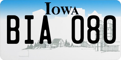 IA license plate BIA080