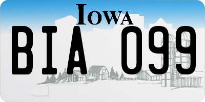 IA license plate BIA099