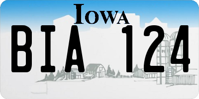 IA license plate BIA124