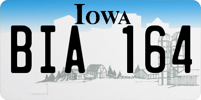 IA license plate BIA164