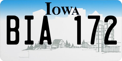 IA license plate BIA172