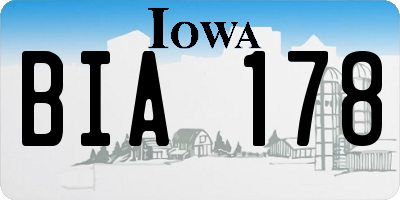 IA license plate BIA178