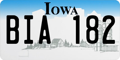 IA license plate BIA182