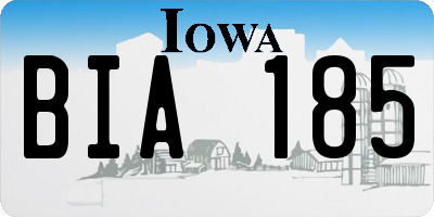 IA license plate BIA185