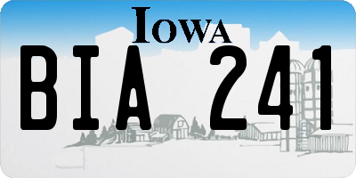 IA license plate BIA241