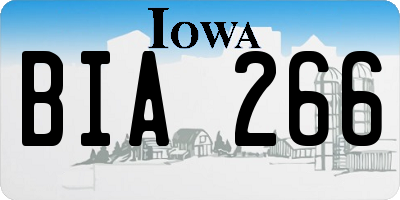 IA license plate BIA266