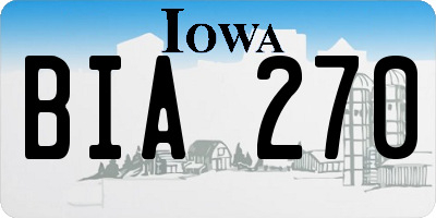 IA license plate BIA270