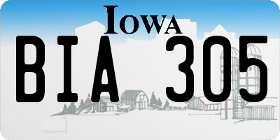 IA license plate BIA305