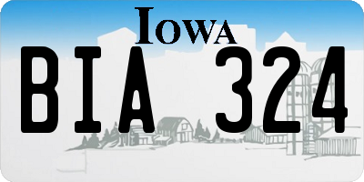 IA license plate BIA324