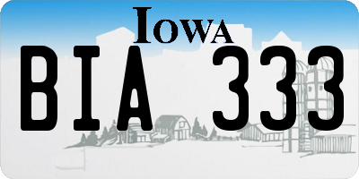 IA license plate BIA333