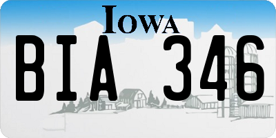 IA license plate BIA346