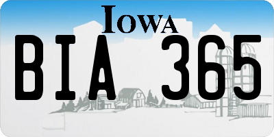 IA license plate BIA365