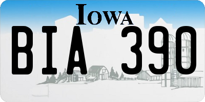 IA license plate BIA390