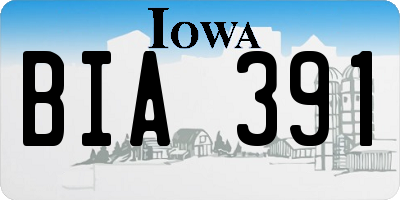IA license plate BIA391