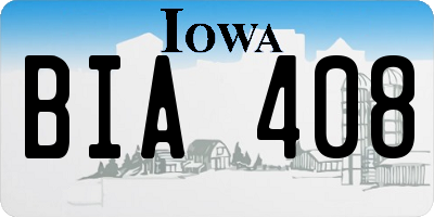 IA license plate BIA408