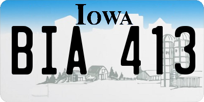 IA license plate BIA413