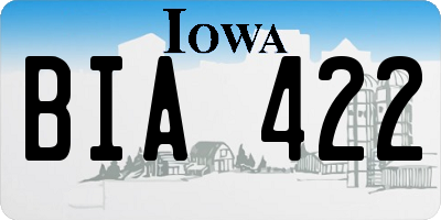 IA license plate BIA422