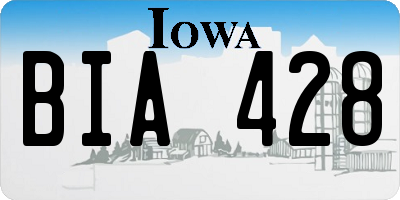 IA license plate BIA428
