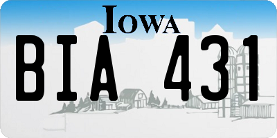 IA license plate BIA431