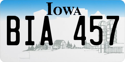 IA license plate BIA457