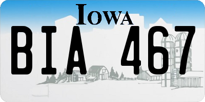IA license plate BIA467