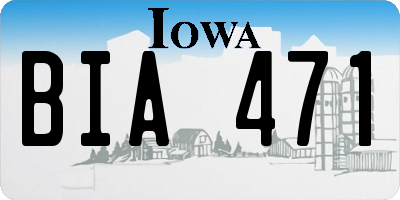 IA license plate BIA471