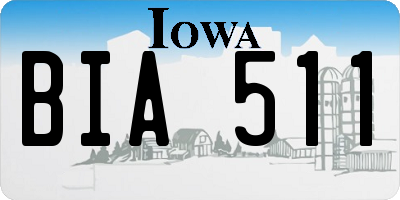IA license plate BIA511