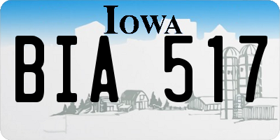 IA license plate BIA517