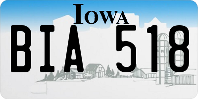 IA license plate BIA518