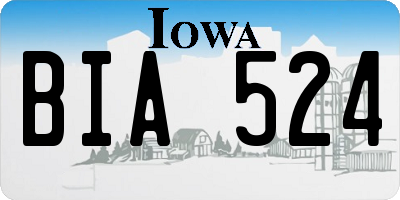 IA license plate BIA524