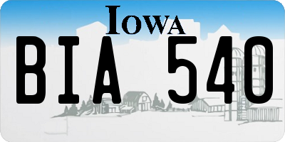 IA license plate BIA540